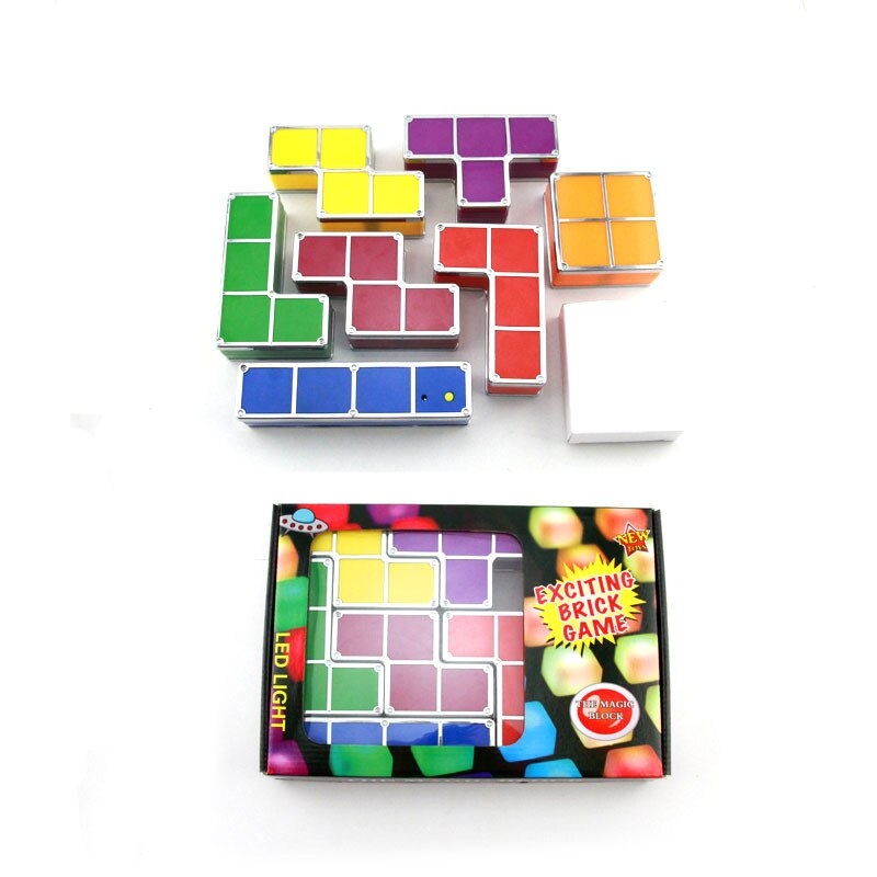 DIY Tetris Puzzle 3D LED Night Light Toy Brick Stackable Lamp Constructible Block Desk Lamp Children Kids Gift